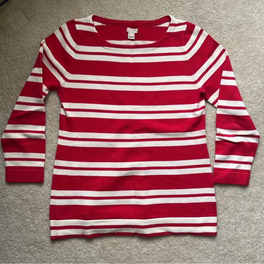 Jcrew Red and white stripped sweater